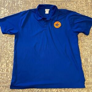 Kansas Jayhawks Stitched Logo Short Sleeve Wearguard Polo Shirt Blue Size XL